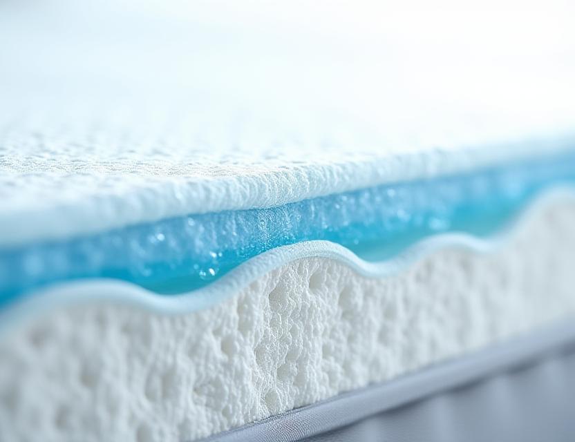 Cross-section showing mattress foam layers