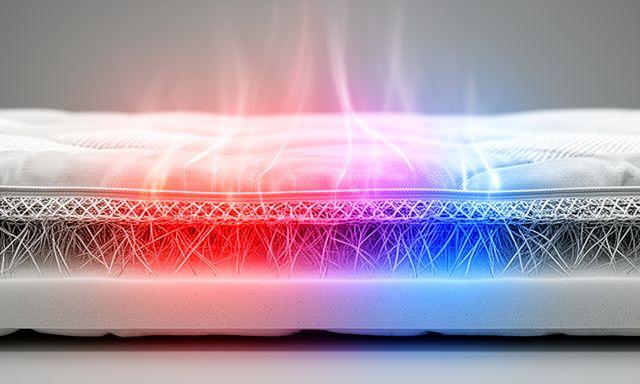 Infrared visualization of body heat dissipation on mattress